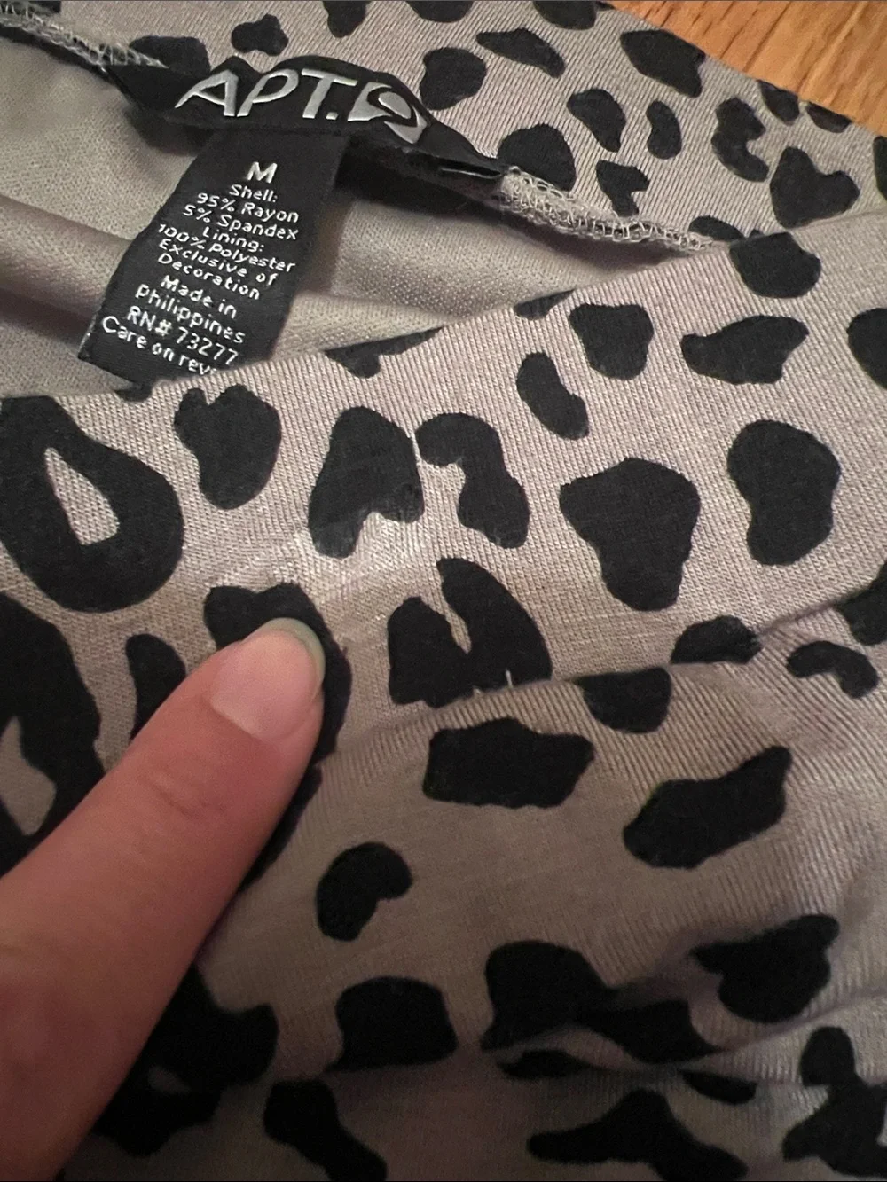 Apt. 9 Grey and Black Leopard Print Pencil Skirt